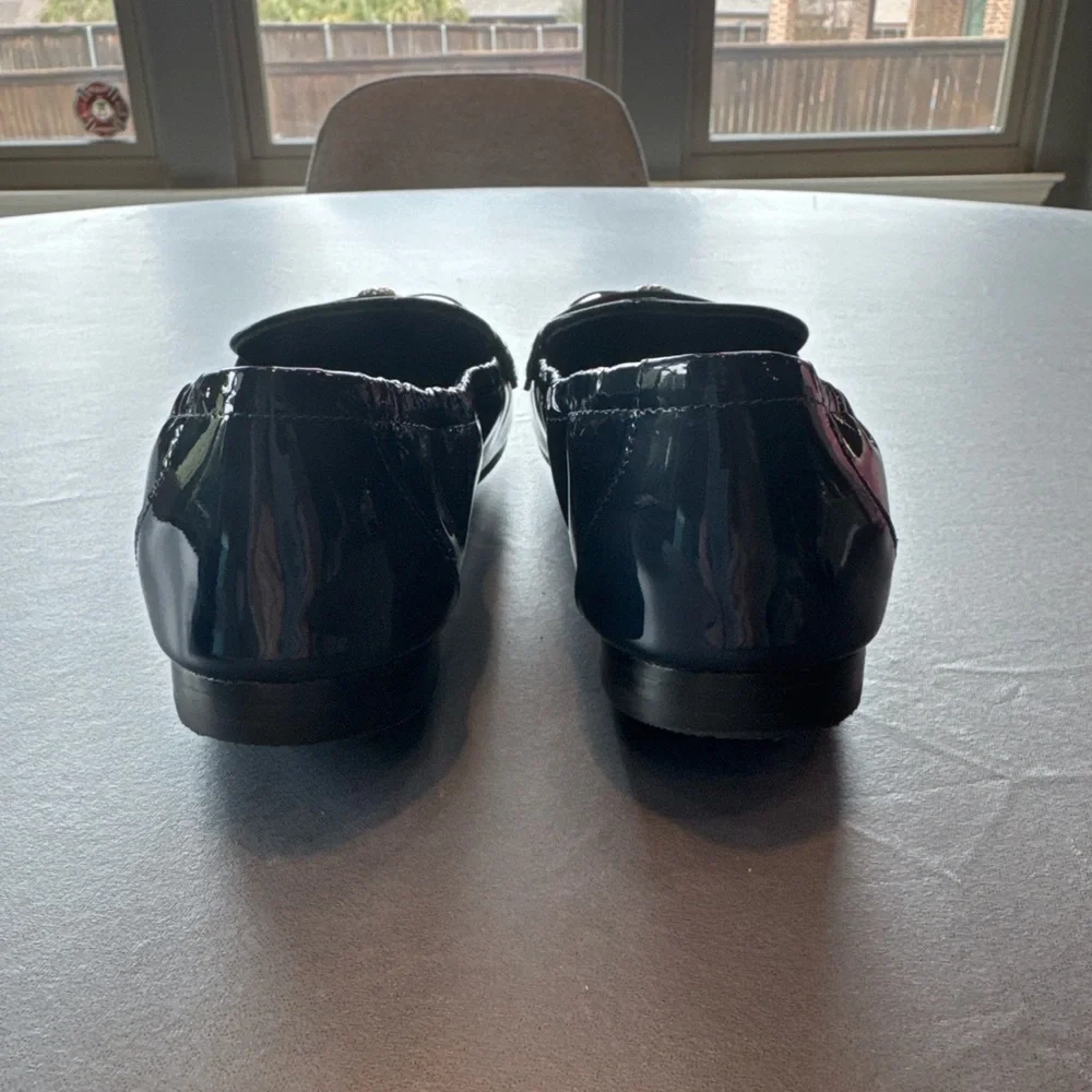 Tory Burch Patent Leather Loafers, Deep Navy | 8M - Picture 10 of 12